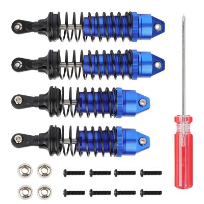 Rchobbytop RC Shock Absorber Set 4-Pack Front & Rear Oil Shocks Navy Blue Aluminum Shock Absorber Damper Upgrade Parts for Slash 1/10 4x4 4WD 2WD Rustler Stampede, Replacement for Part #5862