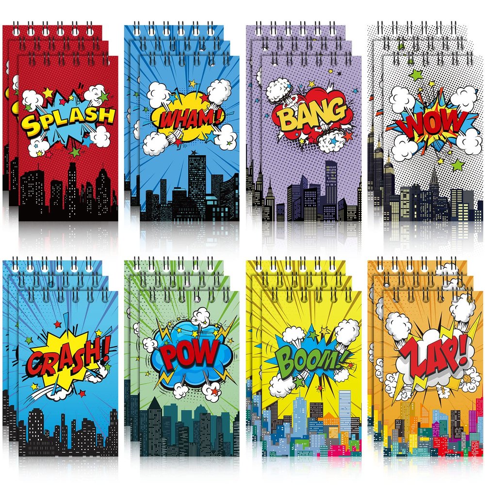 Containlol 24 Pack Mini Notebooks Party Supplies Favors Prize Piata Fillers Carnival Goodie Bag Stuffers Journal Notepad Teacher Classroom Rewards Supplies for Theme Birthday Party