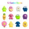 JoFAN 24 Pack Plastic Prefilled Easter Eggs with Easter Mochi Squishy Toys Inside for Kids Boys Girls Toddlers view 3