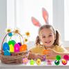 JoFAN 24 Pack Plastic Prefilled Easter Eggs with Easter Mochi Squishy Toys Inside for Kids Boys Girls Toddlers view 4