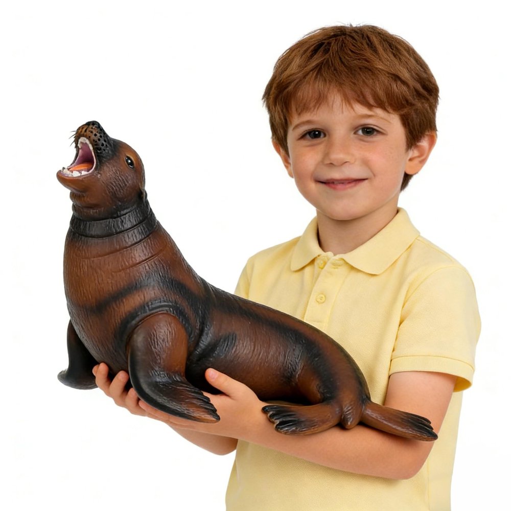 SmilerSmile Simulated Ocean Big Animal, One pc 15 Inch Soft Filled Rubber Sea Educational Toys (Sea Lions)