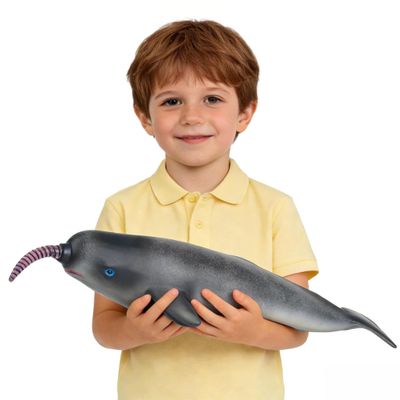 SmilerSmile Simulated Ocean Big Animal, One pc 18 Inch Soft Filled Rubber Sea Educational Toys (Narwhale)