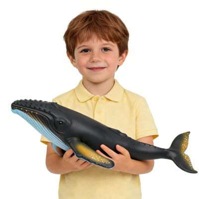 SmilerSmile Simulated Ocean Big Animal, One pc 15 Inch Soft Filled Rubber Sea Educational Toys (Humpback)