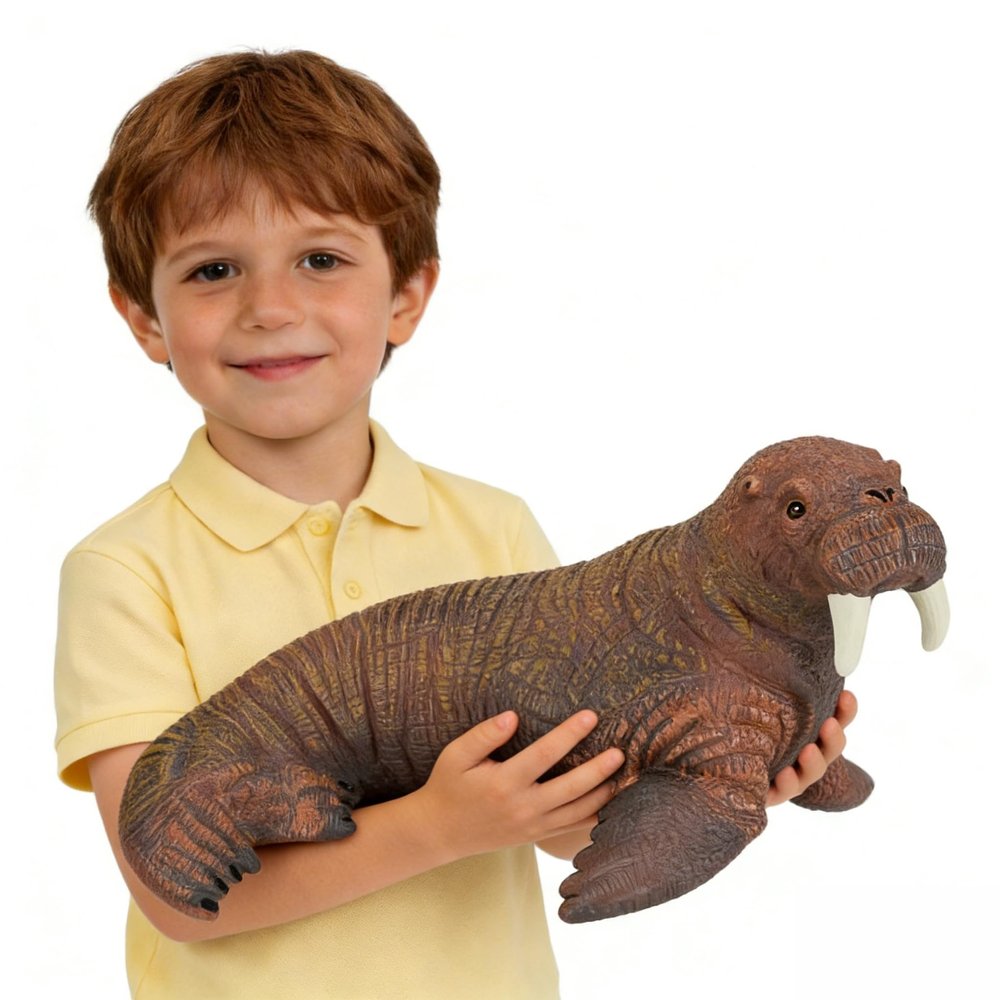 SmilerSmile Simulated Ocean Big Animal, One pc 15 Inch Soft Filled Rubber Sea Educational Toys (Walrus)