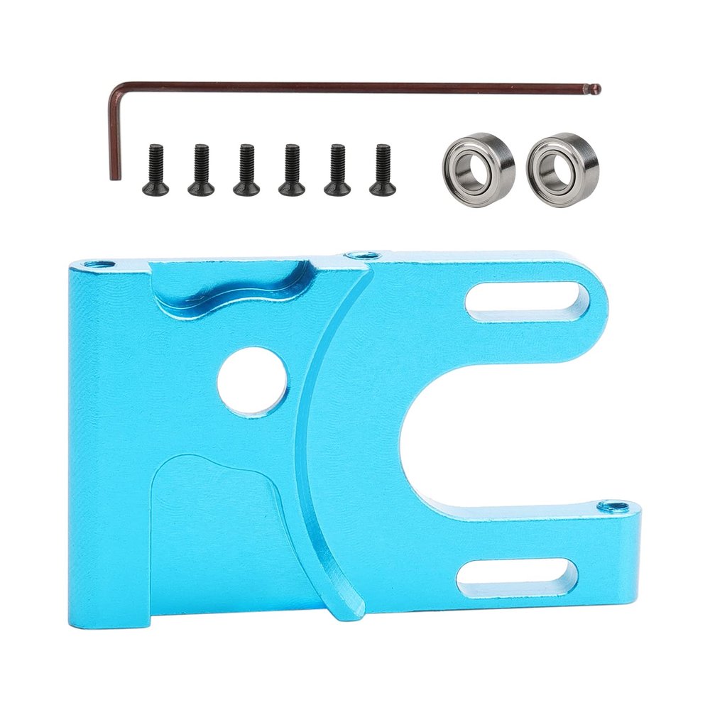 Aluminum Motor Mount and Bearing Replace Original Part # 03007 for HSP 1/10 RC Cars 94123 94103 94107 94110 94111 94112 94113 94115 94124 94170 Nitro Upgrade to Electric Powered, Blue