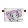 Joyestore Pink Flower Elephant Personalized Storage Bins ,Baskets Cubes Organizer with Handle for Shelves Closet Nursery Toy 1 Pack view 1