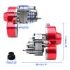 Rchobbytop RC Transmission Case Full Metal Assembled Center Gearbox with Steel Gear for Axial SCX10 / SCX10 II 90047 1/10 RC Rock Crawler Upgrade Parts, Titanium & Red view 2