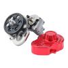 Rchobbytop RC Transmission Case Full Metal Assembled Center Gearbox with Steel Gear for Axial SCX10 / SCX10 II 90047 1/10 RC Rock Crawler Upgrade Parts, Titanium & Red view 3