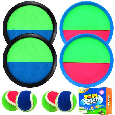 jxzdle Toss and Catch Game Set, Outdoor Games with 4 Paddles 4 Balls and 1 Storage Bag, Great Outdoor Toys/Gifts for Kids, Classic Beach and Yard Game