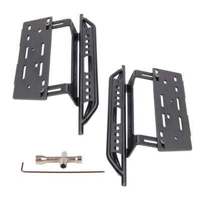 Rchobbytop RC Side Pedal 2-Pack 1:10 RC Crawler Step Pedals Heavy Duty Metal Side Board for Axial SCX10 SCX10 II 90046, Black