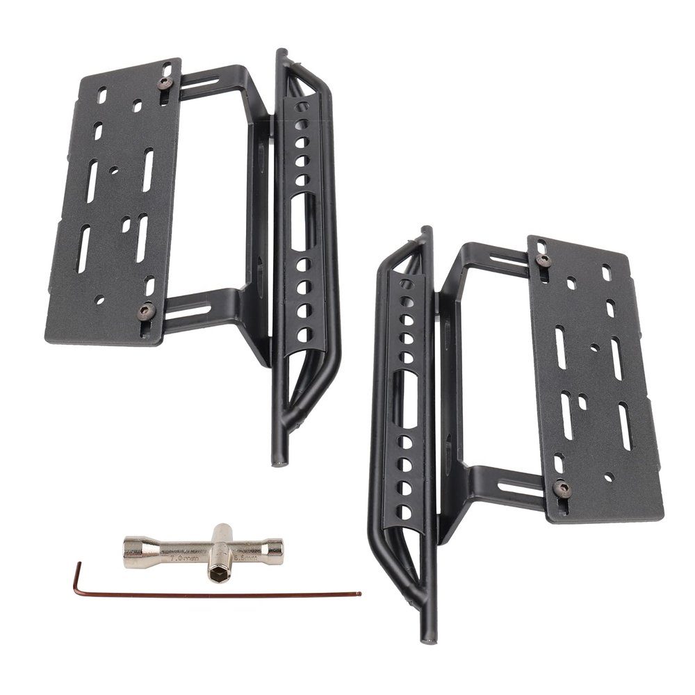 Rchobbytop RC Side Pedal 2-Pack 1:10 RC Crawler Step Pedals Heavy Duty Metal Side Board for Axial SCX10 SCX10 II 90046, Black
