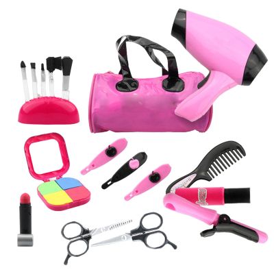 Rhinoon Beauty Hair Stylist Set, Toy Blow Dryer, Curler, Scissors, Comb, Mirror Salon Set Toys Pretend for