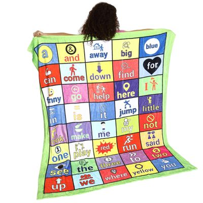 Frazzels Blanket Decorated with Sight Words - DOLCH - PRE-Primer - 50" x 60"