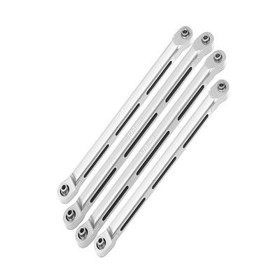 Axial 1/10 RBX10 Ryft 4WD Rock Bouncer AXI03005 Upgrade Parts Aluminum Front Upper & Lower Chassis Links Parts Tree - 4Pc Set Silver