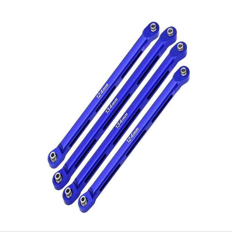 Axial 1/10 RBX10 Ryft 4WD Rock Bouncer AXI03005 Upgrade Parts Aluminum Front Upper & Lower Chassis Links Parts Tree - 4Pc Set Blue