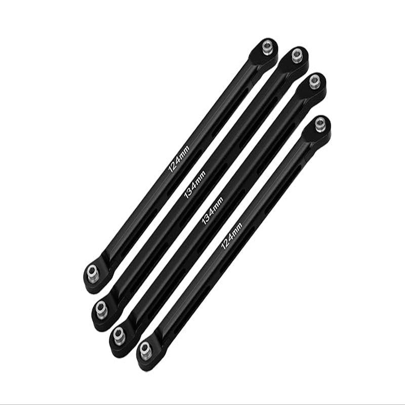 Axial 1/10 RBX10 Ryft 4WD Rock Bouncer AXI03005 Upgrade Parts Aluminum Front Upper & Lower Chassis Links Parts Tree - 4Pc Set Black