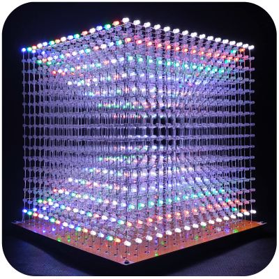 iCubeSmart 3D Led Cube Light Electronics Kit with LED 16x16x16 Electronic Learning Toy for Children and Teenagers Learning Activities Suit (3D16MINI-MULTI-KIT)