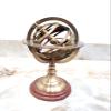 Vimal Nautical Brown Antique Brass Armillary Nautical Marine Sphere World Globe Size Height 8 Inch Approx Diameter: 5 inches Approx view 1