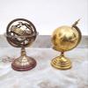 2 Piece Brown Antique Brass Armillary Nautical Marine Sphere World Globe Size Height 8 Inch Approx Diameter: 5 inches Approx view 2
