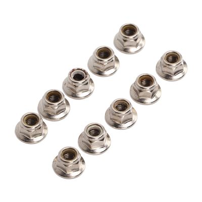 Dilwe RC Tire Nut, 10 Pcs Iron Lock Tire Nut M5 Flange Locking Lug Nuts for RC Model Car(Silver)