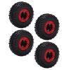 Dilwe 4 Pcs RC Rubber Tires Set, 1/10 RC Car Parts, 128mm, RC Soft Rubber Tires for Racing, for LOSI 1 10 for Lasernut U4, etc., RC Off Road On Road Car RC Accessories view 1