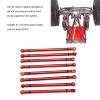 RC Car Link Rod Kit,8pcs RC Link Rod Linkage Set High Strength M3 Aluminum Alloy Wheelbase Connecting Rod for Axial SCX10 RC Crawler Car(X006R red) view 3