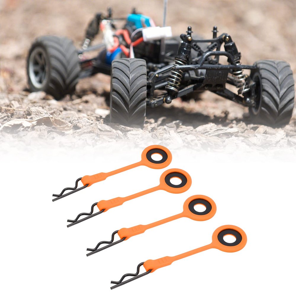 Dilwe RC Car Shell Body Clip RC Accessories, 4PCS RC Car Shell Body Fixed Clips Upgrade Parts Universal for 1/10 Model Car, RC Car Body Clips RC Car Replacement Parts(Orange)