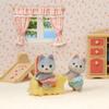 Calico Critters Husky Twins, Set of 2 Collectible Doll Figures with Vehicle Accessory view 2