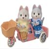 Calico Critters Husky Brother & Sister's Tandem Cycling Set, Dollhouse Playset with Figures and Accessories view 1