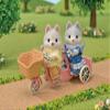 Calico Critters Husky Brother & Sister's Tandem Cycling Set, Dollhouse Playset with Figures and Accessories view 3