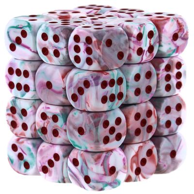 Chessex Festive 12mm d6 Pop Art/red Dice Block (36 dice) Discontinued