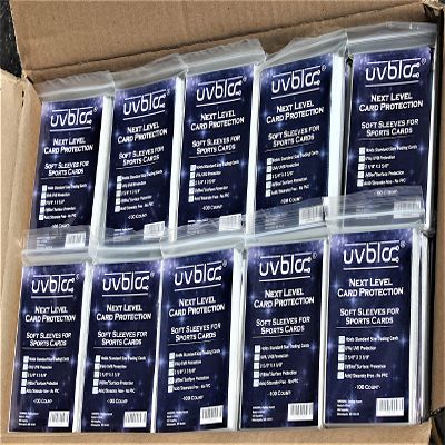 UVBLOC Penny Sleeves Case (10,000 Count) Baseball Card Soft Holder Protectors for Trading Sports Basketball Football Cards