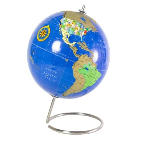 Bullseye Office Unique Magnetic Scratch Off World Classroom Globe, 10" Magnetic Standing Sphere for Office Desk or Classroom, Perfect Geography Globe with Stainless Steel Stand for Home Decoration and Education