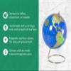 Bullseye Office Unique Magnetic Scratch Off World Classroom Globe, 10" Magnetic Standing Sphere for Office Desk or Classroom, Perfect Geography Globe with Stainless Steel Stand for Home Decoration and Education view 3