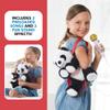 Singing Machine Portable Karaoke Machine for Kids, Plush Toy Backpack with Microphone - The Sing Along Crew, Big Pand (Black & White) - Built-In Karaoke Speaker with Songs, Sound Effects, & Recorder view 4