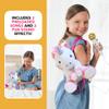 Singing Machine Portable Karaoke Machine for Kids, Plush Toy Backpack with Microphone - The Sing Along Crew, Uni Queen (White & Pink) - Built-In Karaoke Speaker with Songs, Sound Effects, & Recorder view 4
