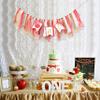 Apple Highchair Banner - 1st Birthday Girl Decoration, Red and Gold High Chair Banner, Apple of My Eye Themed Cake Smash Photo Prop view 4