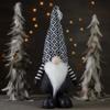 17" Black and White Plush Knit Gnome Christmas Figure1 view 2