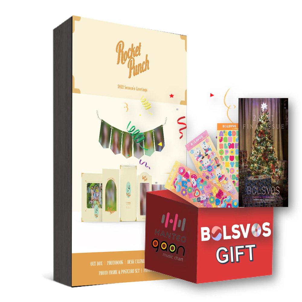 Woolim Ent. Rocket Punch - 2022 Rocket Punch Season's Greetings Album+BolsVos K-POP Webzine (28p), BolsVos TopLoader Stickers, Photocards