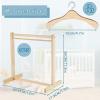Civaner 11 Pcs Doll Garment Rack with Wooden Clothes Hanger for 18 Inch Girl Doll Clothes Mini Hangers Wardrobe Furniture Accessories for Dollhouse Baby Shower Supplies (Wood) view 2