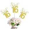 10-Pack Glitter Gold Double Sided Sweet 16 Birthday Anniversary Centerpiece Sticks, Number 16 Table Cake Topper for Sweet 16 Birthday Table Party Decorations (Gold) view 1