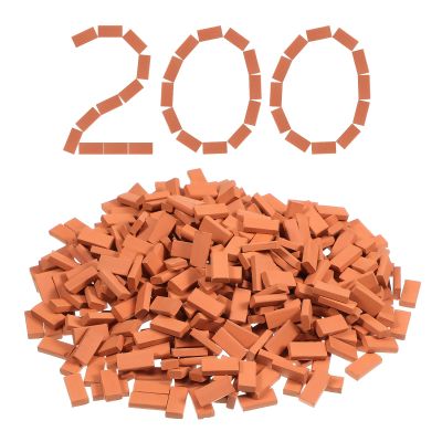 Civaner 200 Pcs Mini Bricks for Landscaping Small Miniature Tiny Model Wall Bricks for Crafts Realistic Fake Blocks for Dollhouse Garden Accessories, 1/35 Scale