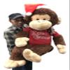 Big Plush Giant Stuffed Monkey Wears Santa Hat & Shirt - Large 4-Foot Extra-Soft Jumbo Plush Animal - 48 inches Huge Gigantic Animals - Oversized Monkeys - Hug a Santa Stuffed Animal view 1