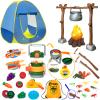 MITCIEN Kids Play Tent with Campfire, Toddlers Camping Set, Oil Lantern with Sound, Cut Up Fruits, Marshmallow, Skewers, Pretend Camping Toys for 3 4 5 6+ Year Old Boys and Girls view 1