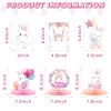 26 Pcs Easter Bunny Birthday Party Decorations Kit Supplies Bunny Birthday Banner Honeycomb Centerpiece Rabbit Hanging Swirls Cutouts for Girl Baby Shower Party Supplies view 2