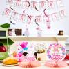26 Pcs Easter Bunny Birthday Party Decorations Kit Supplies Bunny Birthday Banner Honeycomb Centerpiece Rabbit Hanging Swirls Cutouts for Girl Baby Shower Party Supplies view 4