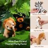 7 Pieces Plush Safari Animals 4.72 Inches Jungle Stuffed Animal Set Includes Giraffe Tiger Lion Bear Elephant Zebra for Zoo Themed Parties Teacher Student Achievement Award view 4