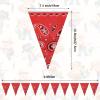 123 Pcs Western Cowboy Party Decoration Include 1 Plastic Paisley Print Tablecloth 2 Bandana Pennant Banner 60 Disposable Paper Plates 30 Cups and 30 Napkins for Western Cowboy Theme Party(Red) view 4