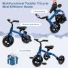 XPIY Tricycle for Toddlers Age 2-5 Years Old, 3 in 1 Folding Toddler Bike for Boys and Girls, Kids' Bike Trike with Detachable Pedal and Adjustable Seat (Blue) view 2