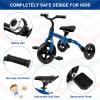 XPIY Tricycle for Toddlers Age 2-5 Years Old, 3 in 1 Folding Toddler Bike for Boys and Girls, Kids' Bike Trike with Detachable Pedal and Adjustable Seat (Blue) view 3